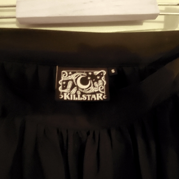 Killstar Duchess chiffon black grey printed goth witchy skirt - Picture 8 of 9